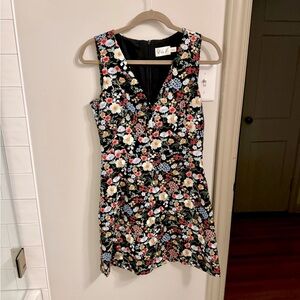 Black floral mini dress